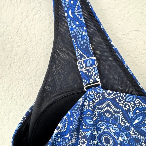 Coldwater Creek Womens One Piece Swimsuit Size 18W Geo Beach Swim Summer Blue - Picture 4 of 7